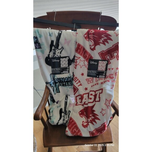 NWT Dual Disney Hannah Montana & High School Musical Blanket Throws - Picture 1 of 4